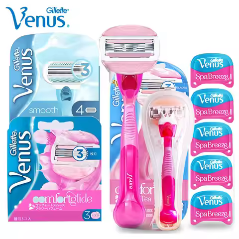 Gillette Women Razor Venus Breeze 3 Layers Stainless Steel Shaving Razor Blades Girl Body Hair Remov