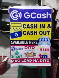 GCash In / Out TARPAULIN SIZE 18X24 INCHES