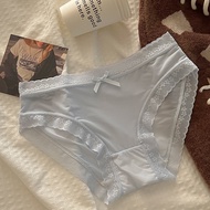 BS999 Midwaist CD Panties SilkWanita with Ribbon Pattern Smooth Lace EdgePOLOS