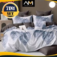CADAR COMFORTER 7IN1 SET (100% COTTON) BEDSHEET QUEEN KING ALL DESIGN CORAK READY STOCK
