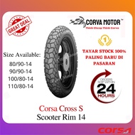 Corva Motor Tayar Corsa Scooter Tubeless Cross S 80/90-14 90/90-14 100/80-14 110/80-14 Tayar Scooter