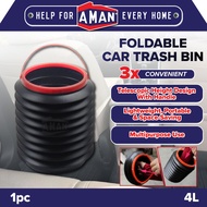 Car Trash Can 4L Car Foldable Mini Dustbin Car Storage Bucket Car Container Barrel Trash Bin Fishing