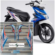 Striping sticker HONDA BEAT whitebiru 2018 2019 stiker motor stiker basikal