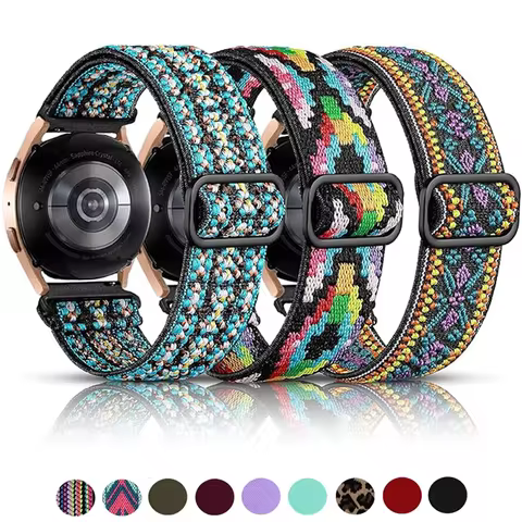 20/22mm watch strap For Samsung Galaxy Watch 4-5 pro-4 classic-Active 2 Shiny Elastic nylon bracelet
