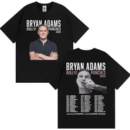 Bryan Adams Roll with The Punches Tour Album T Kemeja Pakaian Lelaki Fesyen Hip Hop Kapas Besar T-sh
