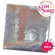 Cake Board Square Silver | 7 Pieces (3Pcs) Square Cake Boards | 7 Inch Silver Cake Liner 7" Grey Cak