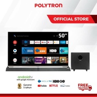 POLYTRON SMART ANDROID TV 50 INCH 50BAG9953 DIPE CINEMAX SOUNDBAR