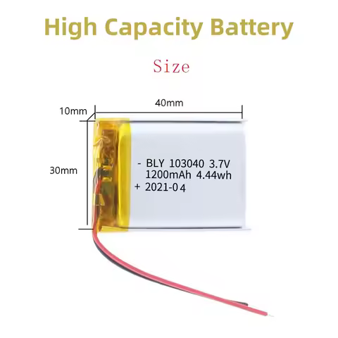 103040 3.7V 1200mAh Polymer Lithium Rechargeable Battery for GPS navigator MP5 Bluetooth Headset PS4