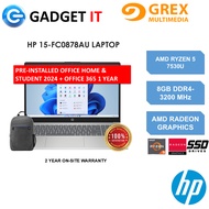 HP 15-FC0878AU / 15-FC0880AU LAPTOP (RYZEN 5 7530U,8GB,512GB,15.6" FHD,AMD RADEON,WIN11)FREE BACKPAC