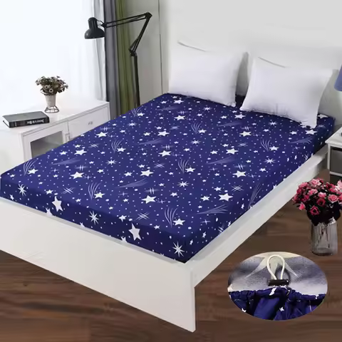 LAGMTA 1 pc 100% Polyester Sheet Mattress Cover Bed Sheet Printing Fitted Sheet Four Corners With El