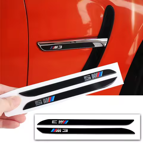2PCS Aluminum M3 M5 Emblem Car Stickers Body Trim Decal Badge Exterior Decoration Accessories For BM