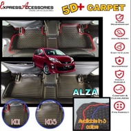 🔥2022🔥 PERODUA ALZA 2009-2022 ALZA 2022 5D PLUS CAR MAT CAR FLOOR CARPET Karpet Kereta Alza Mat Cove