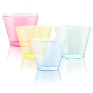 WDF 200 Pack Colorful Plastic Cups Disposable - 9 oz Neon Cups include 50 Pink Cups, 50 Blue Cups, 5