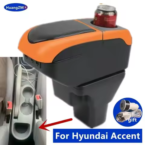For Hyundai Accent Armrest Box For Hyundai Accent Verna Car Armrest box Center Storage box Dedicated