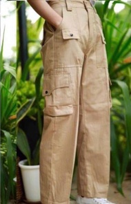 กางเกงวินเทจ รุ่นทรงช่างกระเป๋าข้าง ฟรีไซส์เอว24-34 ใส่ได้ทั้งชายและหญิง