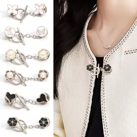 Women Carved Flower Cardigan Sweater Blouse Shawl Clips Shirt Collar Shawl Brooch Retro Clasps Charm