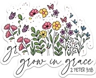 (2 Pack) Grow in Grace Magnets - 2 Peter 3:18 Bible Verse Magnet - Christian Magnets - 5" On Longest