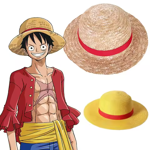 Luffy Straw Hat Anime Luffy Cosplay Hat Luffy Performance Props Costume Party Yellow Summer Strawhat