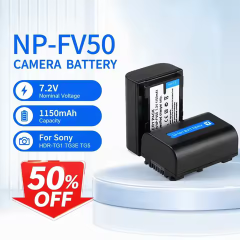 NP-FV50 7.2V 1150mAh Li-ion Camera Battery for Sony HDR-TG1 TG3E TG5 Camcorder Replacement