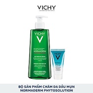 Bộ Sản Phẩm Gel Rửa Mặt Làm Sạch Sâu, Giảm Bã Nhờn Và Se Khít Lỗ Chân Lông VICHY Normaderm Phytosolu