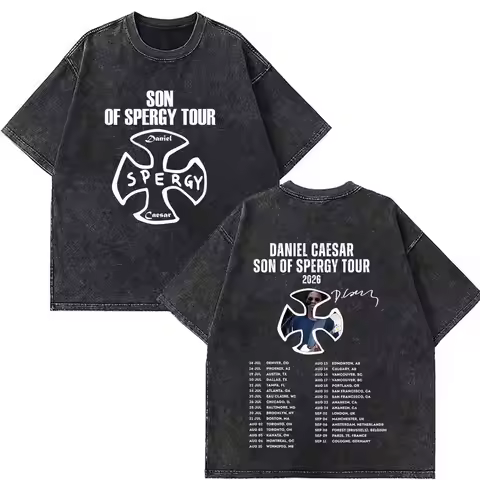 Daniel Caesar Son of Spergy Tour 2026 Graphic TShirt Men Women Hip Hop T-shirt Cotton Loose High Qua