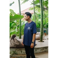 MLB Korea NY Jacquard Diamond Tee Blue Original Authentic MLB T-Shirt/