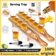【Local delivery】Spirits Tray Wooden Frame Liquor Dispenser Cocktail Mixing Tray Tequila Shot Glasses