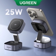 UGREEN 15W Magnetic Wireless Charger 2-in-1 25W Magnetic Wireless Charger, Qi2 MPP Certified, Suppor