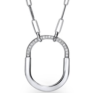 Lock Series 18K White Gold Diamond Small Necklace