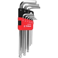 E-Value Ball Point Hex Key Set - 9-Piece Standard and Long Options