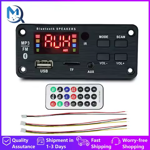 12V 50W Bluetooth5.0 Decoding Board Module Wireless Car USB mp3 Player Bluetooth TF Card Slot/FM/Rem