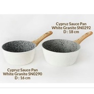 Cypruz Milk Sauce pan 16 cm and 18 cm white granite induction Milk pan