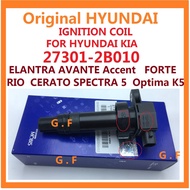 ZR For Original HYUNDAI IGNITION COIL HYUNDAI ELANTRA 1.6 MD AVANTE I20 I30 I40 2011 KIA FORTE 1.6 RIO 1.4 CERATO 1.6 K3 SPECTRA 5 Optima K5, 27301-2B010 Ignition PLUG coiL