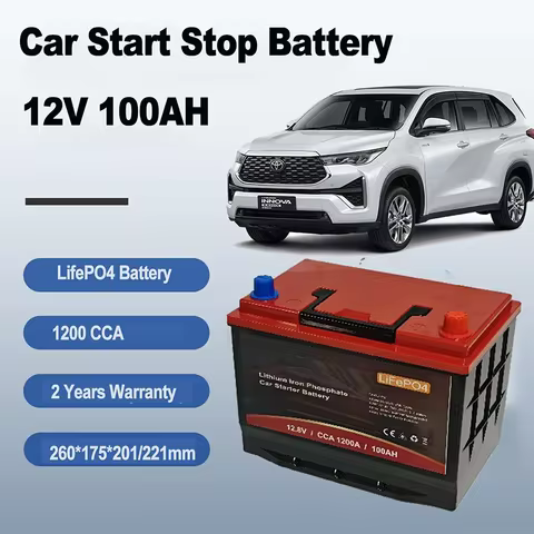 12.8V 100Ah 75AH 45AH Automotive LiFePO4 Lithium Iron Phosphate Car Start Stop Battery 80D26 Deep Cy