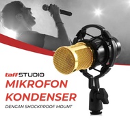 TaffSTUDIO Studio Condenser Microphone XLR Mic with Shockproof Mount BM-800