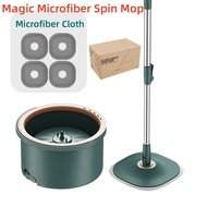 Lazy Separation Spin Mop Magic Microfiber Spin Mop Clean &amp; Dirty Water Separated Bucket round square No Hand-Washing