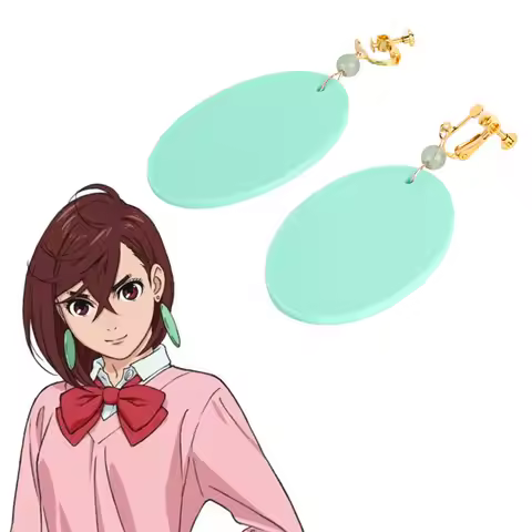 Anime DAN DA DAN Ayase Momo Earrings Green Studs Ear Clips Earrings Cosplay Women Jewelry Accessorie