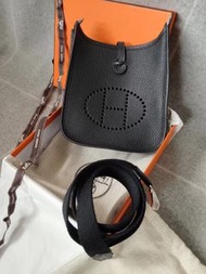 全新代購 Hermes mini evelyne 黑銀