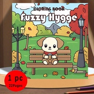 1pc Fuzzy Hygge Scene,Coco Coloring Book For Adults And Teens, Colouring Books Super Cute Designs Of