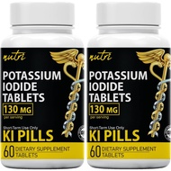 Nature's Fusions Potassium Iodide Tablets 130 mg (Pack of 2) - (120 Tablets) EXP 10/2032 - Ki Pills 