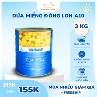 Pineapple Pieces Soaked in Sugar Water A10 F&G 3 kg Type 1 for Making Pizza, Cake, Sauce