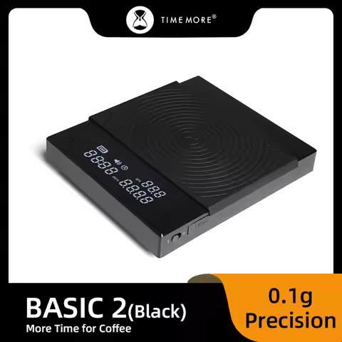 TIMEMORE Store Black Mirror Basic2 Plus New Up Digital Coffee Food Kitchen Scale With Time USB Light