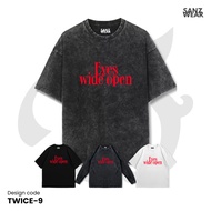 SANZ TWICE T-shirt | Stonewashed washed sandwash t-shirt | Black white longsleeve | TWICE-9