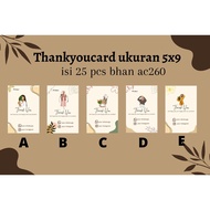 THANK YOUCARD CONTENTS 25 PCS SIZE 5X9