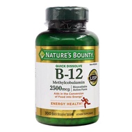 Natures Bounty Vitamin B12 mecobalamine oral lozenges 2500mcg 300 tablets Natures Bounty Vitamin B12