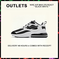 กล่องที่สมบูรณ์ Nike Air Max 270 React " Black White " Running Shoes CT1646 - 100 รับประกัน 1 ปี