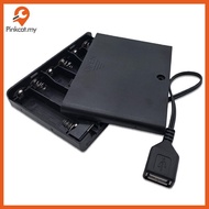 Pinkcat 1Pcs USB Mini Power Supply Battery Box With Cover And Switch 6 X AA USB Battery Box For 9V L