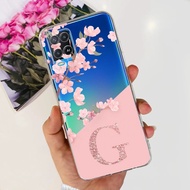 เคสสำหรับ Oppo A54 4G เคส Oppo A94 A74 4G ใหม่26ตัวอักษรเคสโทรศัพท์ TPU แบบน่มซิลิโคนใสสำหรับ Oppo A