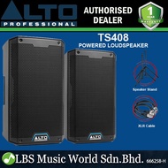 Alto Professional TS408 2000W 8 Inch Truesonic 2 Way Powered Active Speaker with Cable and Stand (TS