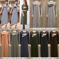 Casual Muslimah Long Sleeve Long Dress Jubah Cotton